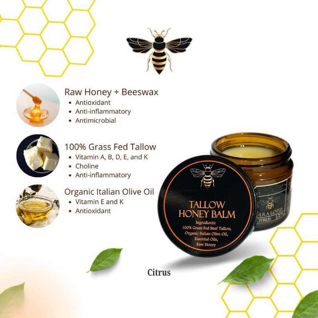 Tallow Honey Balm - 100% Natural Skin Moisturizer