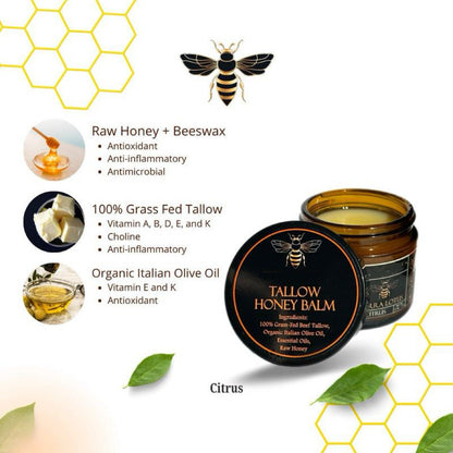 Tallow Honey Balm - 100% Natural Skin Moisturizer